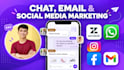 linkedin marketing, chat support, sales