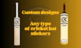 design cricket bat label and sticker