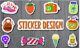 create hand draw sticker design and illustration