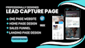 lead capture page, one page website, sales funnel, landing page design
