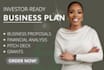 write an investor ready business plan for you