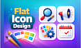 design professional flat icon sets for web and app UI UX