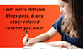 write SEO optimized content, blogs and articles