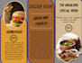 design a modern creative and professional restaurant menu