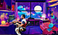 custom lofi loop animation illustration