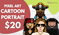 draw pixel art characters