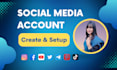 create social media accounts like facebook, instagram, twitter