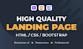 create landing page with HTML, CSS and bootstrap