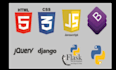 develop a custom responsive website in HTML CSS js, python and bootstrap