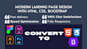 design a modern landing page with html css boostrap tailwind