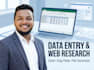 data entry, web research, copy paste and excel cleanup