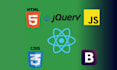 be your front end web developer using HTML, CSS, bootstrap and js