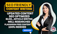do SEO article writing, content writing and blogs
