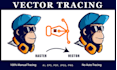 do vector tracing , convert raster to vector, vectorize logo