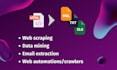 do web scraping, parsing emails, crawling and data mining