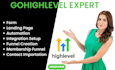 setup gohighlevel website, sales funnel, and ghl optin page