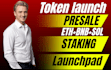 create meme coin token ico presale, staking website dapp on solana