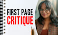 critique your first page so readers are hooked