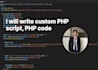 write custom PHP script, php code
