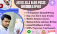 write authentic animal article and pet healthcare blog posts