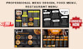 make professional menu design, food menu, restaurant menu
