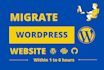 migrate wordpress website, clone or update 1 hour