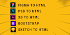 convert web design to html, css, js, bootstrap