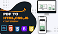 convert pdf, jpeg to html CSS js bootstrap responsive web