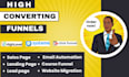 build sales funnel or landing page in systeme io, clickfunnels, gohighlevel