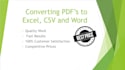 convert pdfs and statements into excel CSV and word