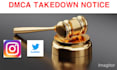 report copyright violating content and post on twitter and instagram under dmca