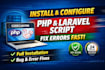 install configure PHP laravel script codecanyon or fix bug