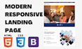 create a responsive landing page using HTML CSS bootstrap