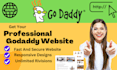 create a professional godaddy website design, godaddy ecommerce, godaddy builder