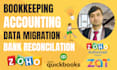 do setup zohobooks migration and bookkeeping on zoho books