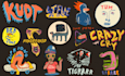 create fun sketchy hand drawn badge logo