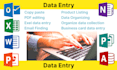 data entry, typing and organizing data
