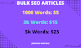 write bulk SEO articles and blog posts