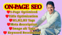 do onpage SEO and wordpress optimization of your site