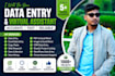 do data entry, web research, copy paste, excel data entry and virtual assistant