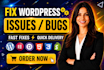 fix wordpress bugs, elementor errors, shopify issues with expert help
