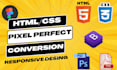convert figma, PDF or PSD to responsive HTML conversion