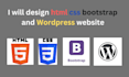 design website with html, CSS, bootstrap, and wordpress