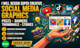 design creative social media post ads and youtube thumbnails