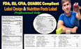 create vertical and horizontal fda or cfia nutrition label