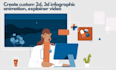 create custom 2d, 3d isometric infographic animation, explainer video