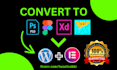 clone, convert figma, psd, xd or wix to wordpress website using elementor pro