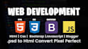convert psd, figma to html, bootstrap5, tailwind css