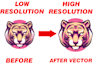 convert raster to vector, image tracing, with high resolution