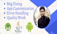 fix bugs in android studio and solve errors in java code